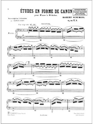 Etudes en forme de canon op. 56. 4 mains - SCHUMANN - Partition